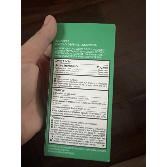 innisfree Daily UV Defense Sunscreen Broad Spectrum SPF 36, Invisible Korean Sun - Picture 3 of 6